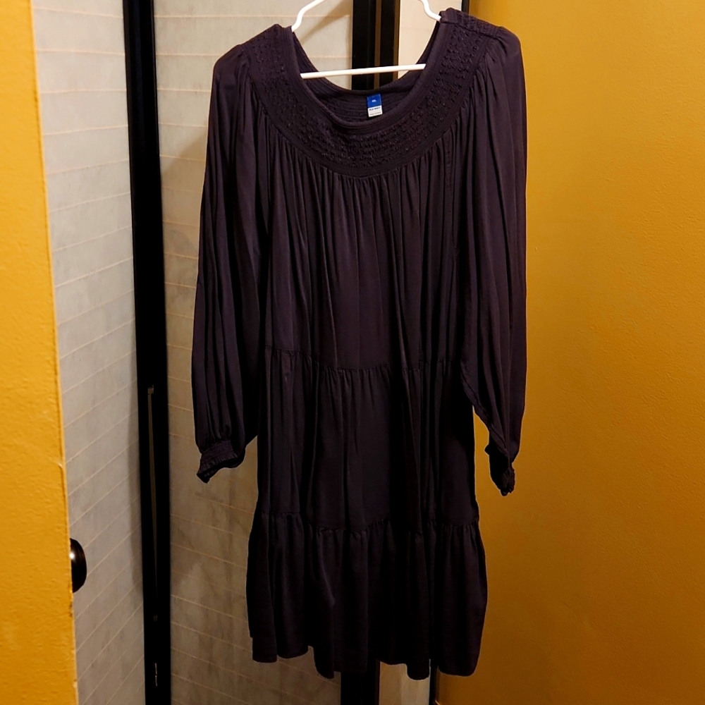 XXL Old Navy smocked yoke tiered dress in Fig Jam (purple)